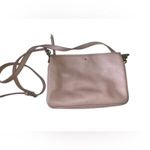 Kate Spade Pink Pebbled Leather Triple Gusset‎ Crossbody Handbag One Size